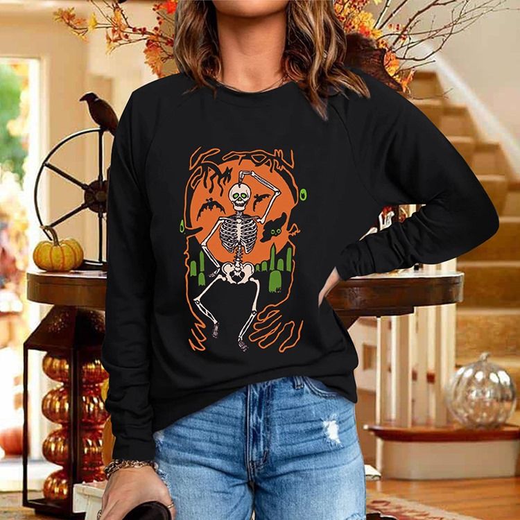 Tryck Raglan Ärm Bokstav Rundhals Standard Hoodie