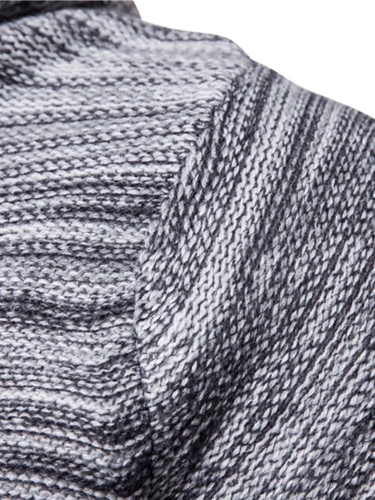 Color Block Hooded Mid-Length Män Casual Cardigan Tröjor