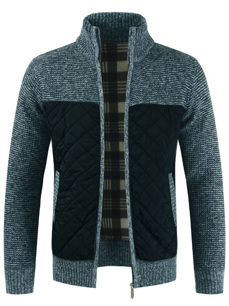 Color Block Patchwork Standard Slim European Tröja För Män