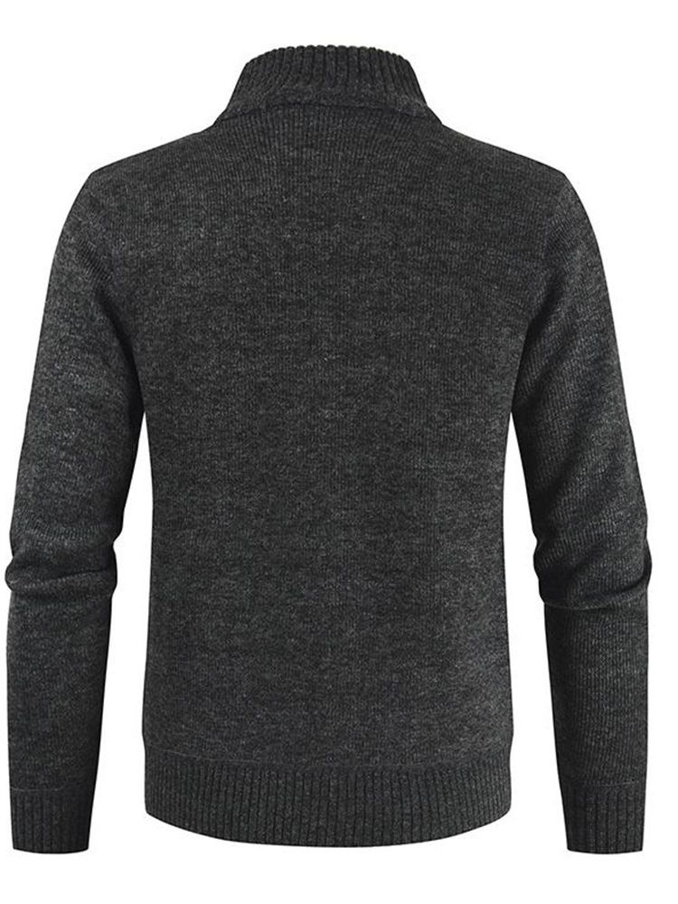Color Block Patchwork Stativ Krage Casual Zipper Sweater
