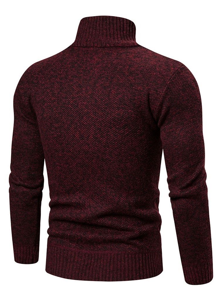 Dragkedja Color Block Standard Slim Fall-Tröja För Män
