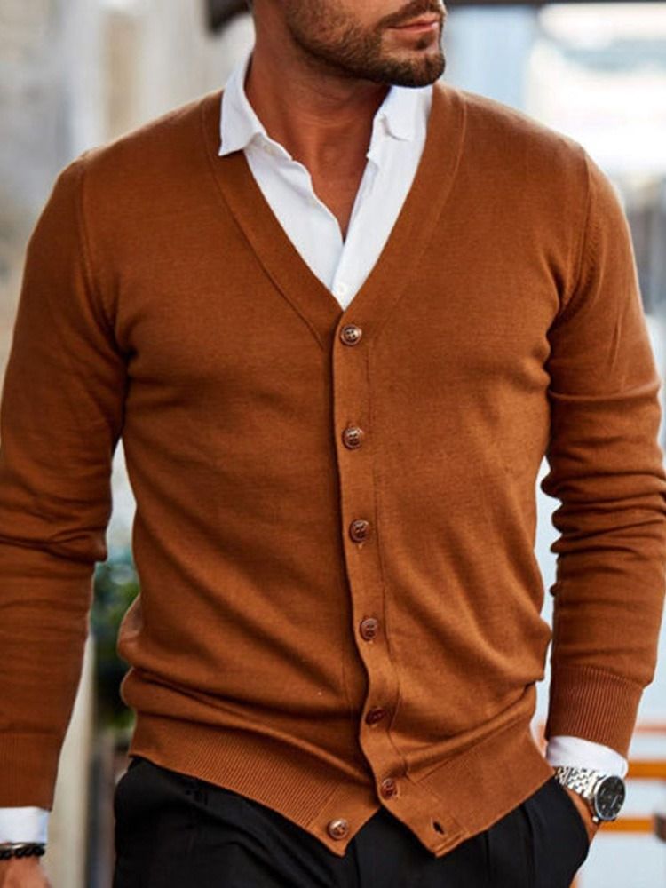 Enkelknäppt Standard Casual Enkelknäppt Tröja