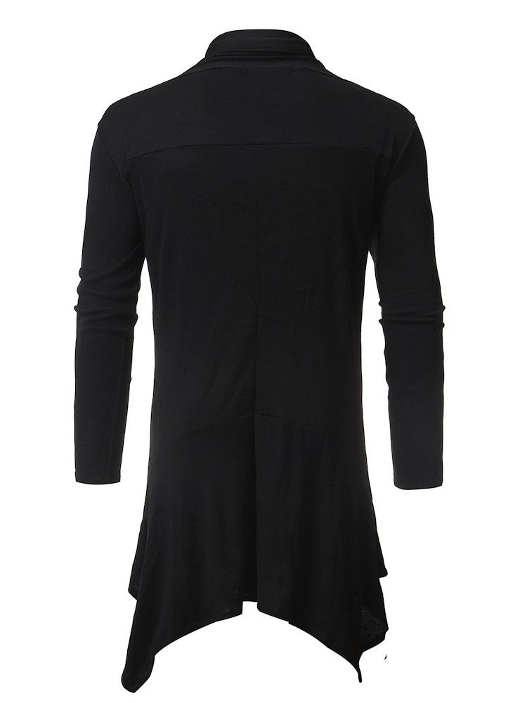 Enkla Asymmetriska Mellanlånga Män Casual Cardigan Tröjor
