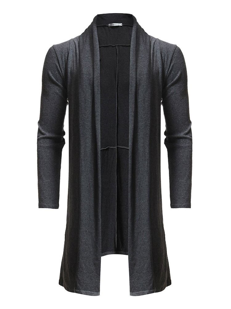 Enkla Asymmetriska Mellanlånga Män Casual Cardigan Tröjor