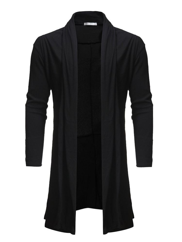 Enkla Asymmetriska Mellanlånga Män Casual Cardigan Tröjor