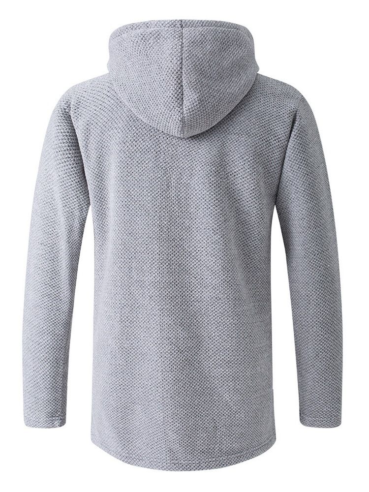 Hooded Plain Standard Fall Slim Sweater