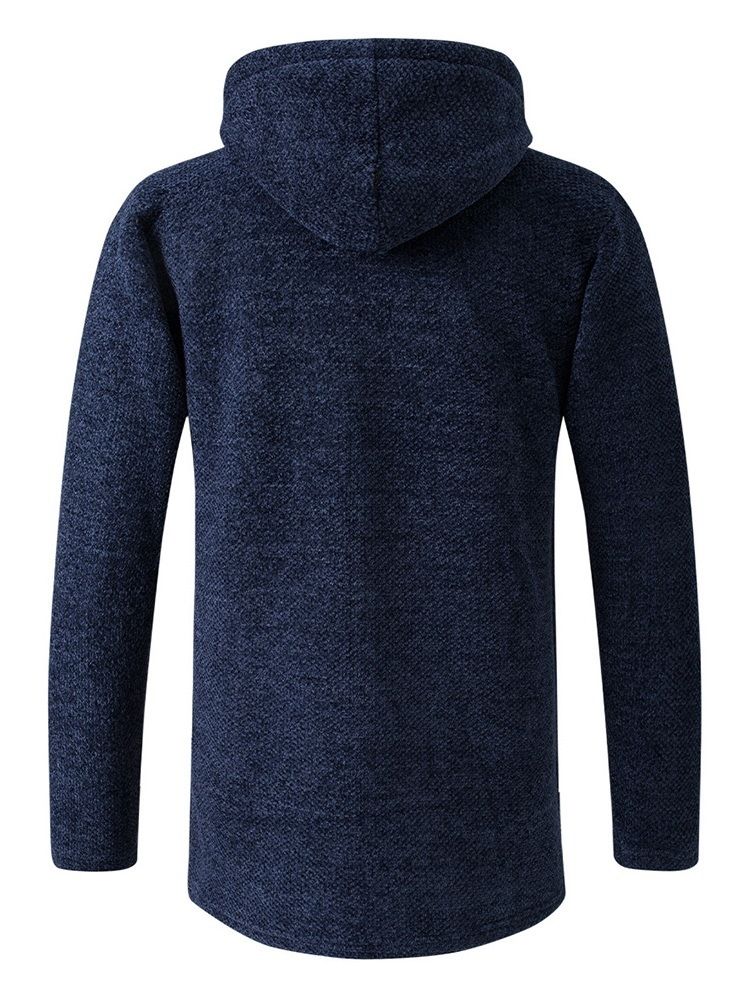 Hooded Plain Standard Fall Slim Sweater