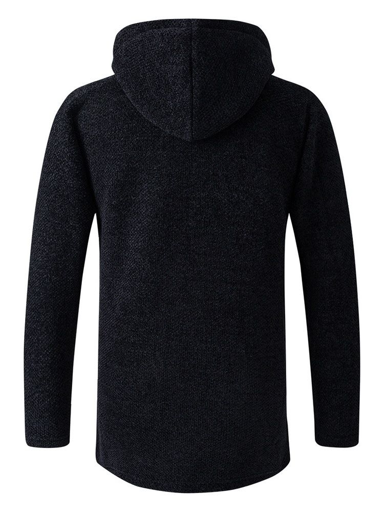 Hooded Plain Standard Fall Slim Sweater