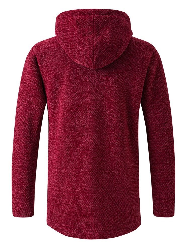 Hooded Plain Standard Fall Slim Sweater
