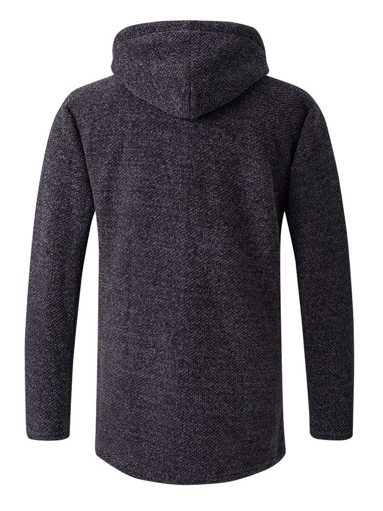 Hooded Plain Standard Fall Slim Sweater