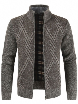 Kappställskrage För Män Lapptäcke Standard Slim Casual Tröja