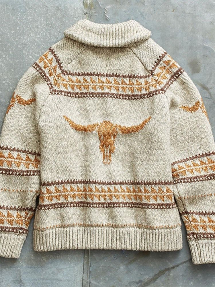 Lapel Standard European Zipper Sweater