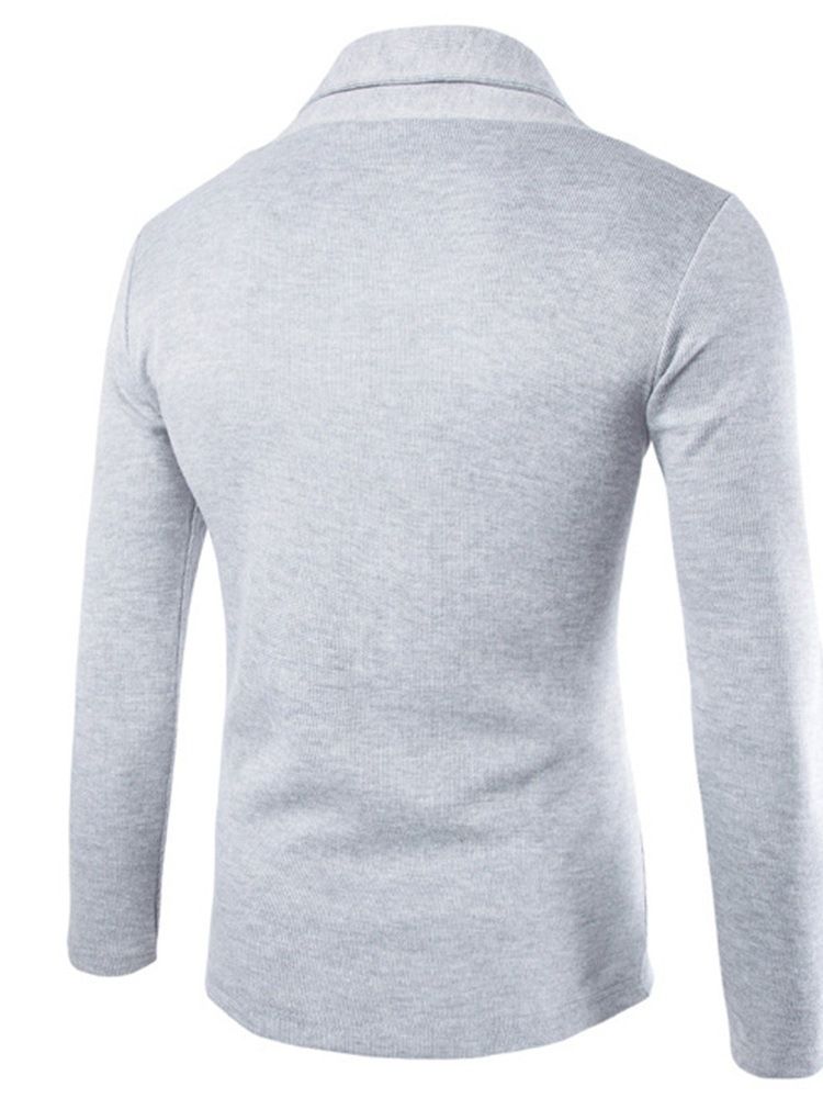 Lapel Standard Plain Casual Fall Slim Sweater
