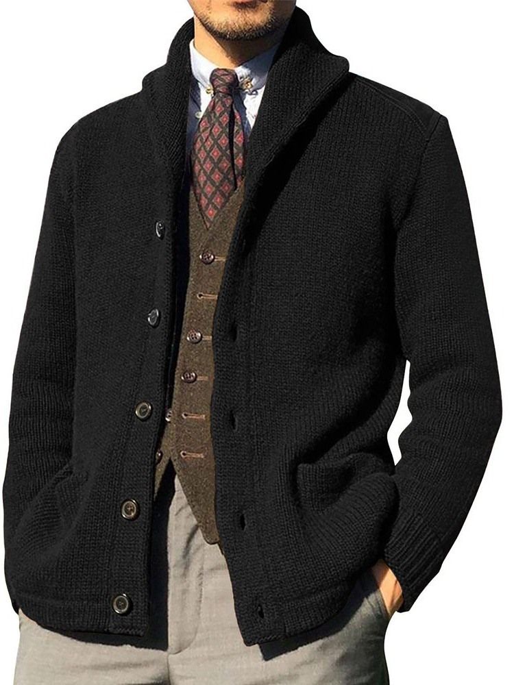 Lapel Standard Pocket Winter Raight Sweater