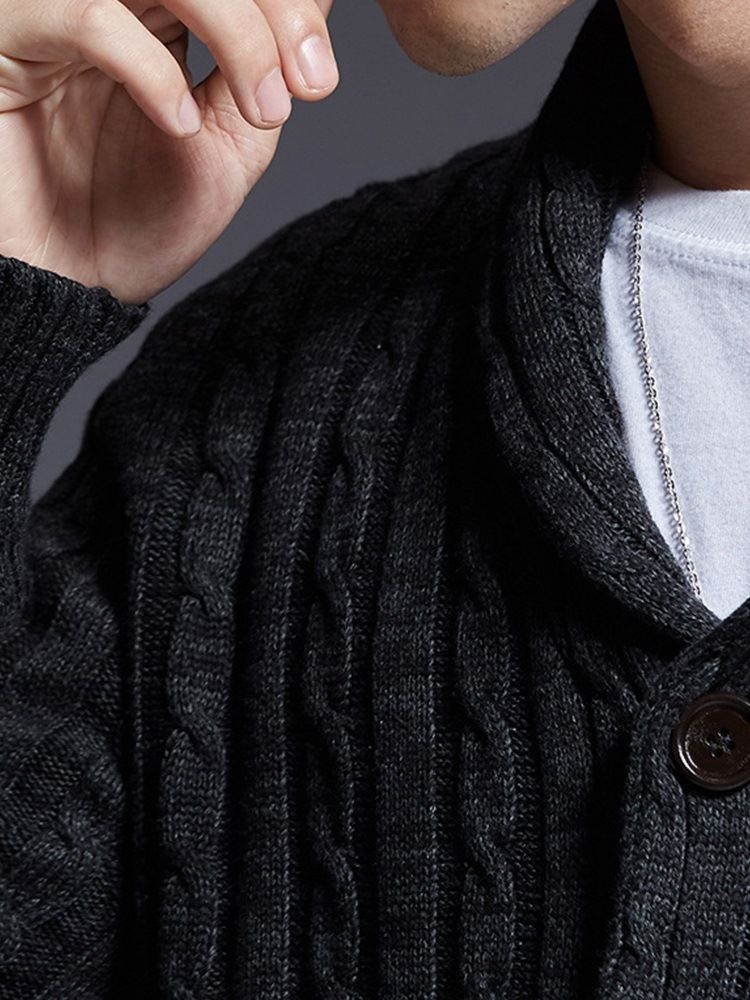 Lapel Våren Casual Tröja Med Standardknapp