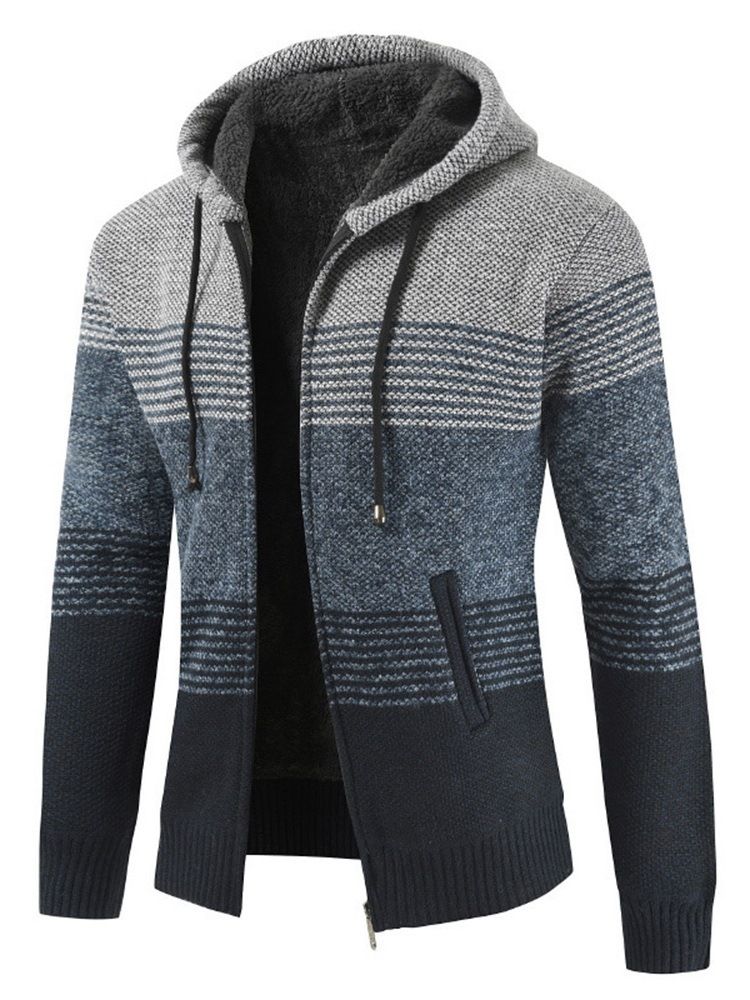Patchwork Hooded Standard Dragkedja Falltröja