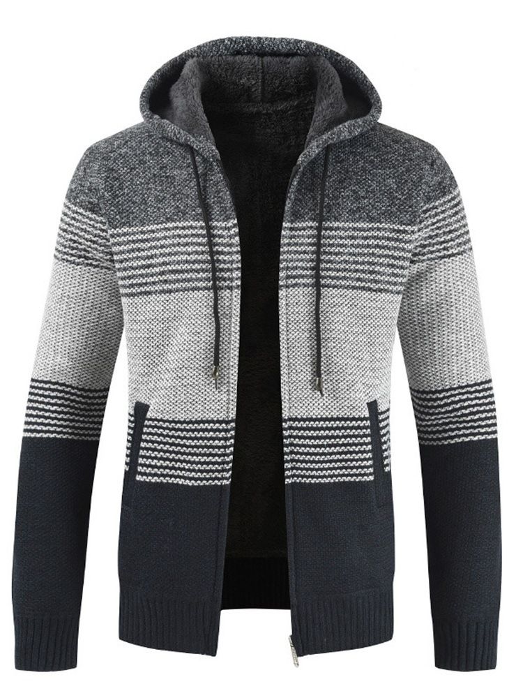 Patchwork Hooded Standard Dragkedja Falltröja