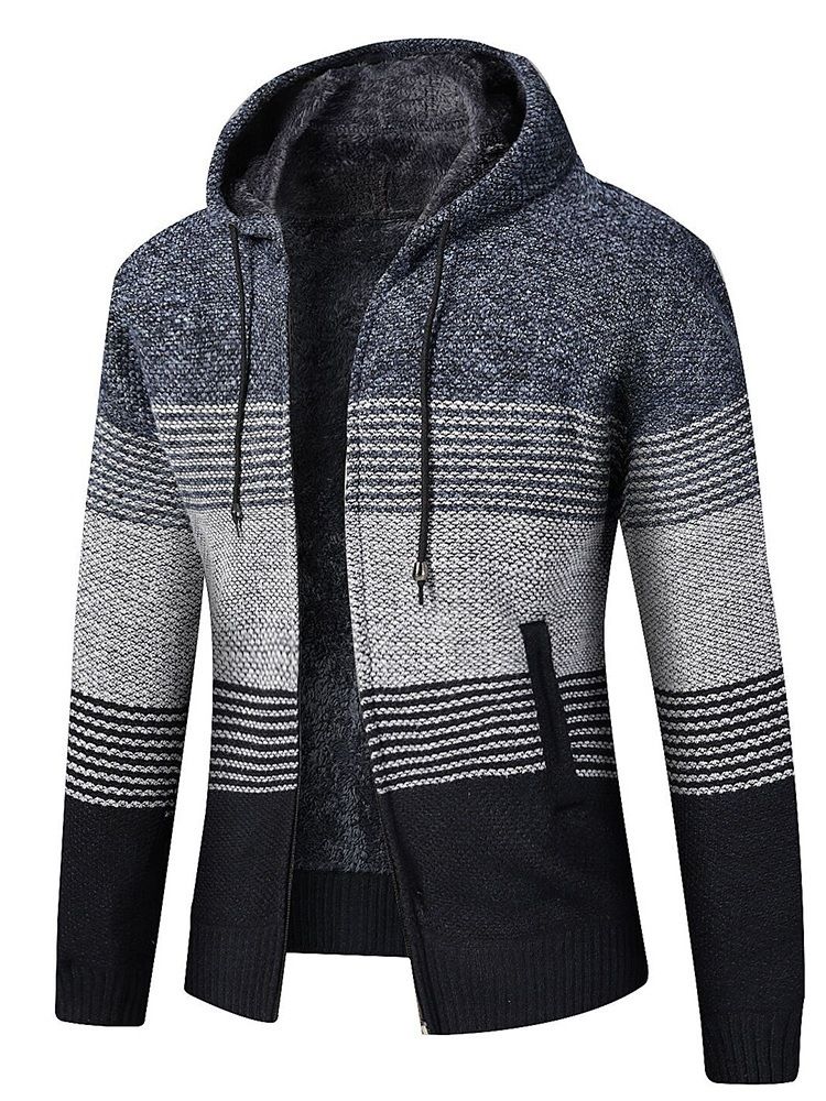 Patchwork Hooded Standard Dragkedja Falltröja