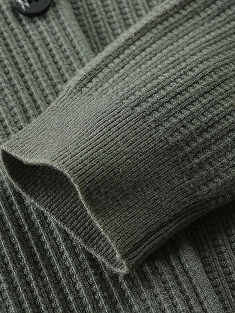 Plain Pocket V-Hals Casual Enkelknäppt Herrtröja