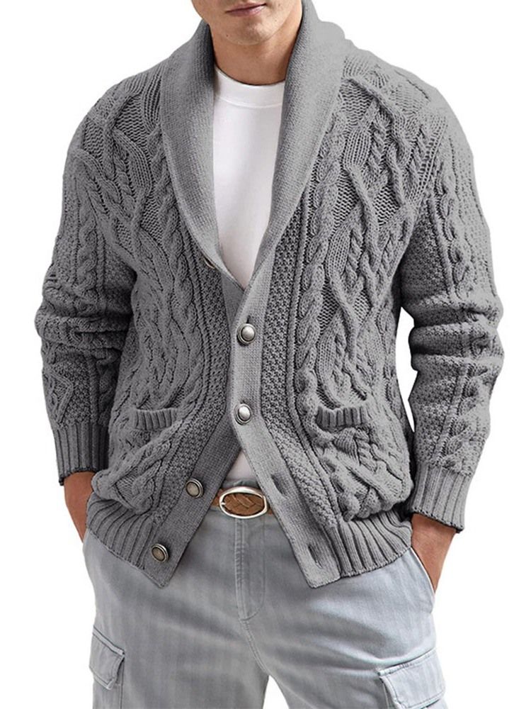 Pocket Lapel Standard Enkelknäppt Vintertröja