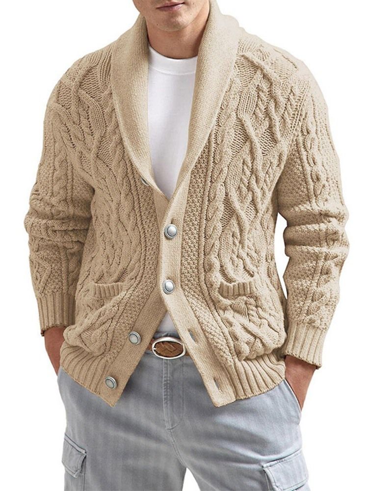 Pocket Lapel Standard Enkelknäppt Vintertröja