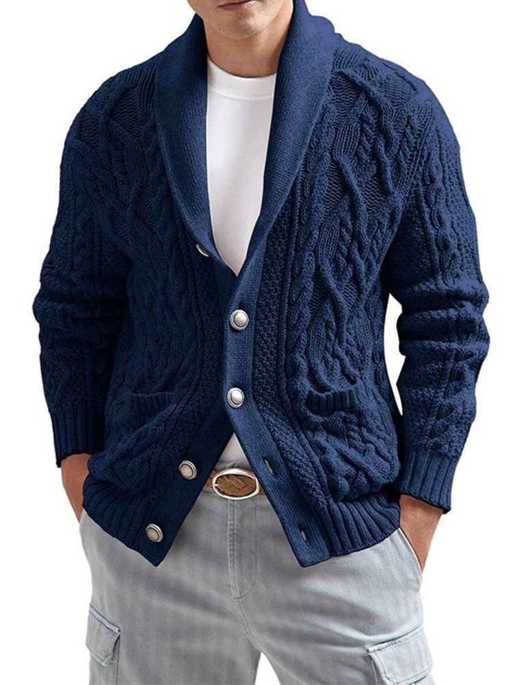 Pocket Lapel Standard Enkelknäppt Vintertröja