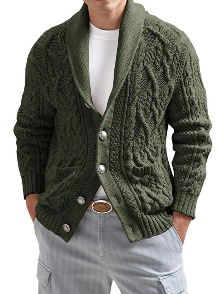 Pocket Lapel Standard Enkelknäppt Vintertröja