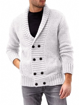 Pocket Standard Lapel Enkelknäppt Slim Sweater