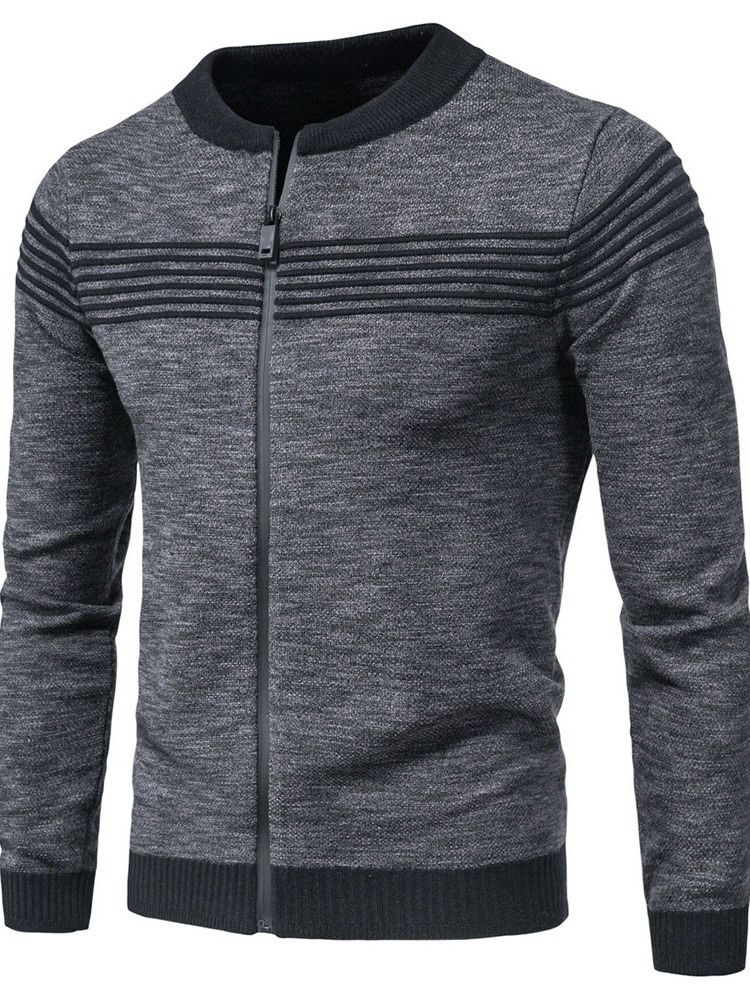Rundhalsad Lapptröja Standard Fall Zipper Sweater