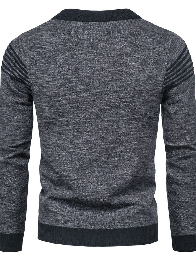 Rundhalsad Lapptröja Standard Fall Zipper Sweater