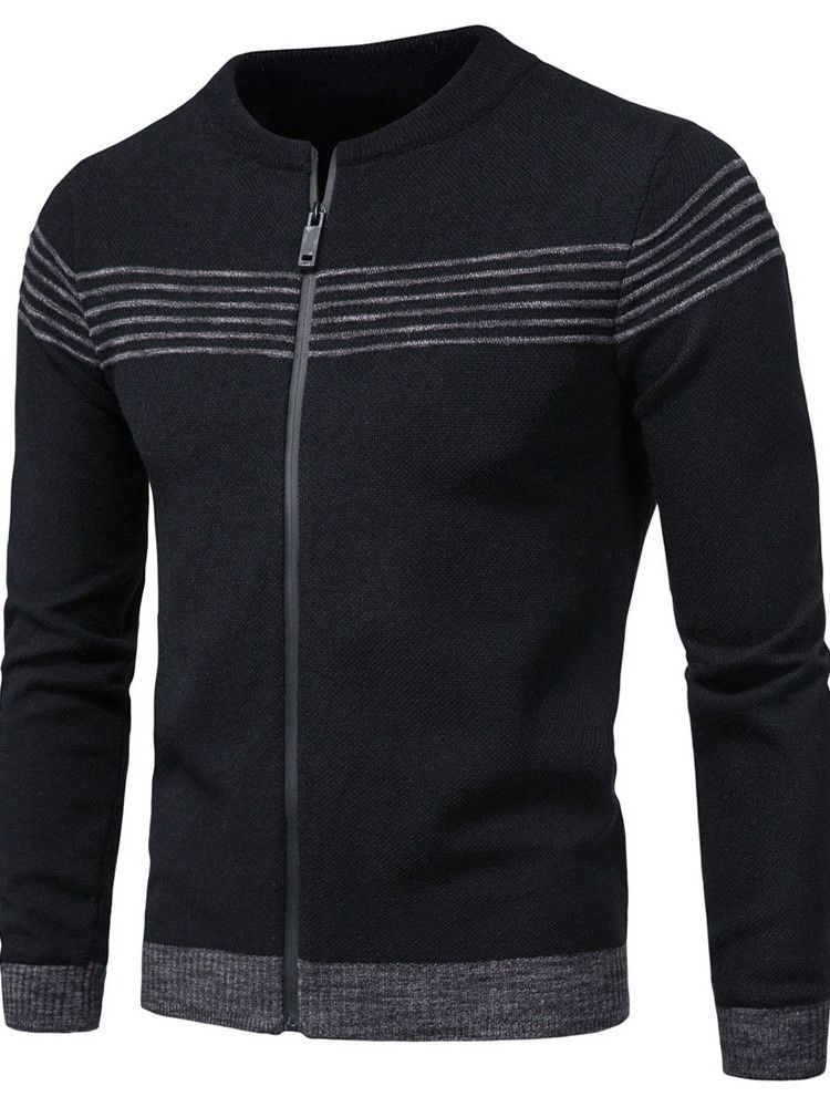 Rundhalsad Lapptröja Standard Fall Zipper Sweater