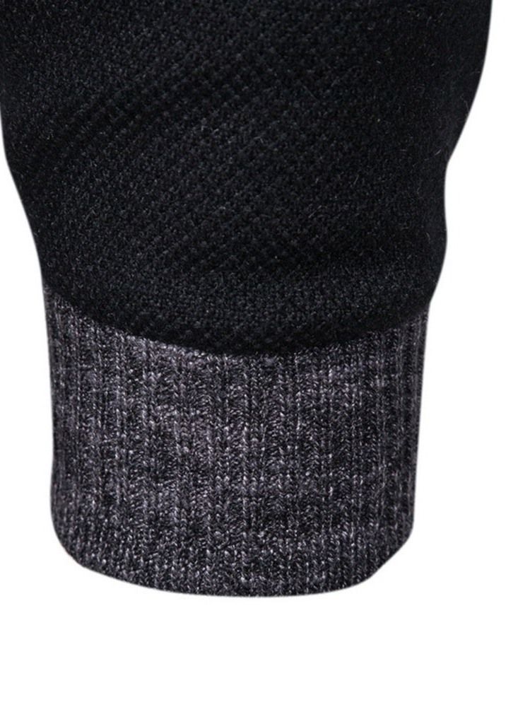 Rundhalsad Lapptröja Standard Fall Zipper Sweater