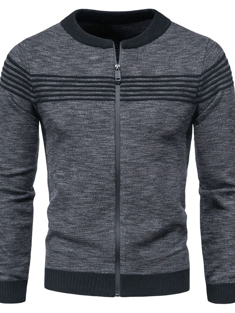 Rundhalsad Lapptröja Standard Fall Zipper Sweater