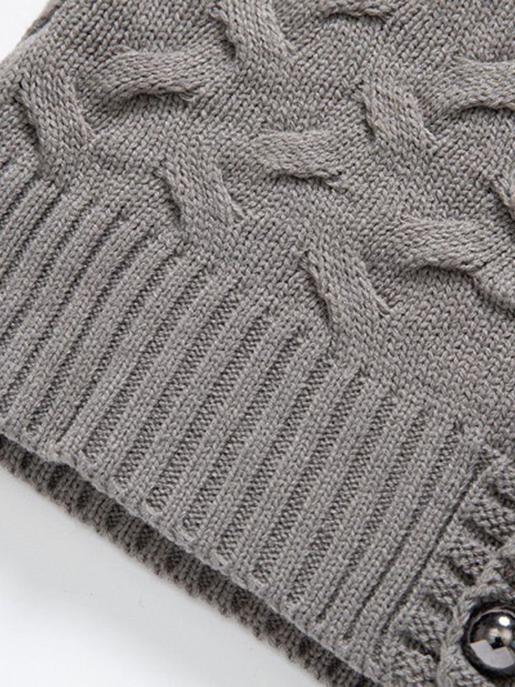 Standard Enfärgad Lapel Herrtröja Med Dubbelknäppning