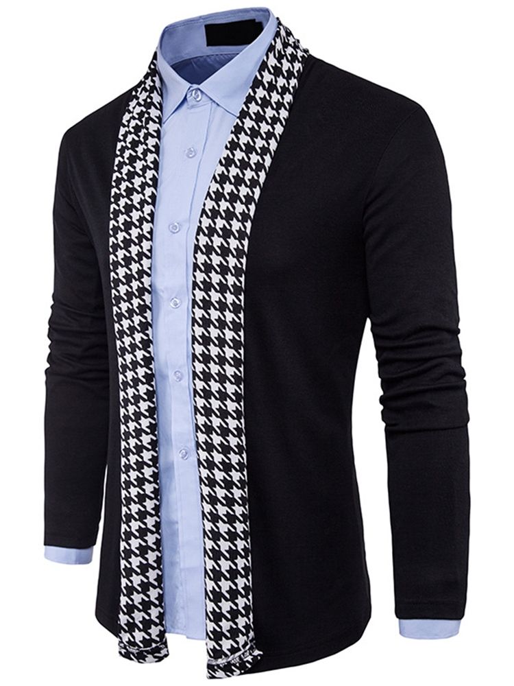 Standard Houndstooth Slim Fall Herrtröja
