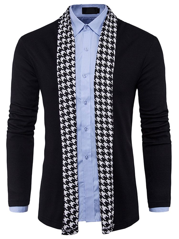 Standard Houndstooth Slim Fall Herrtröja