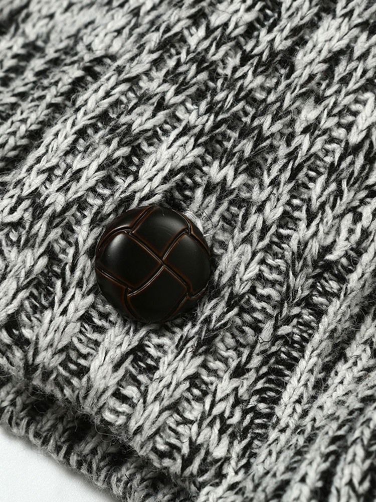 Standard Lapel Pläd För Män Casual Fall Tröja