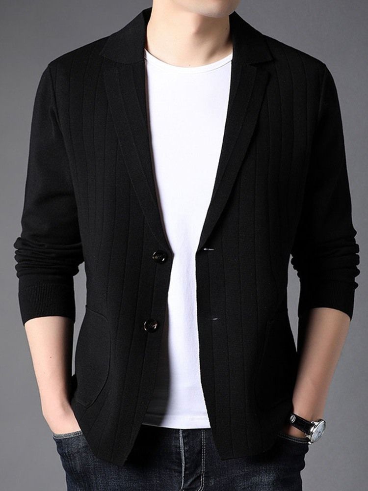 Standard Lapel Plain Casual Enkelknäppt Tröja