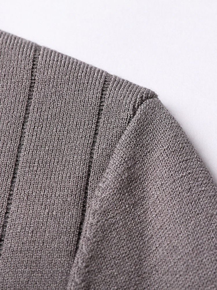 Standard Lapel Plain Casual Enkelknäppt Tröja