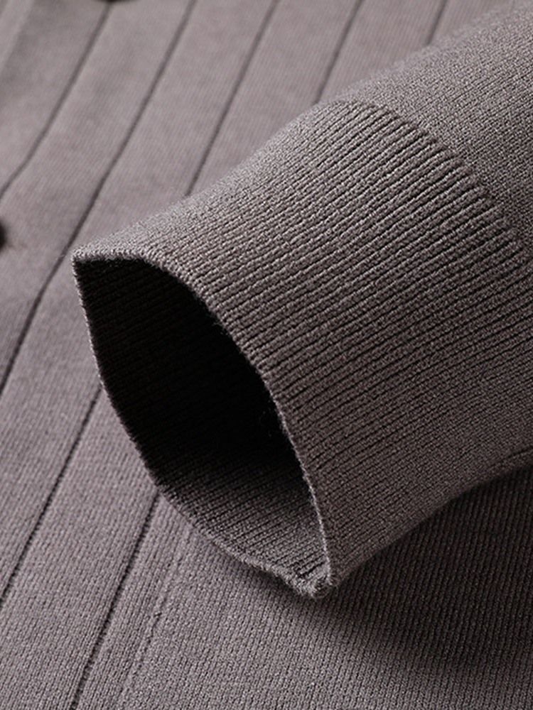 Standard Lapel Plain Casual Enkelknäppt Tröja