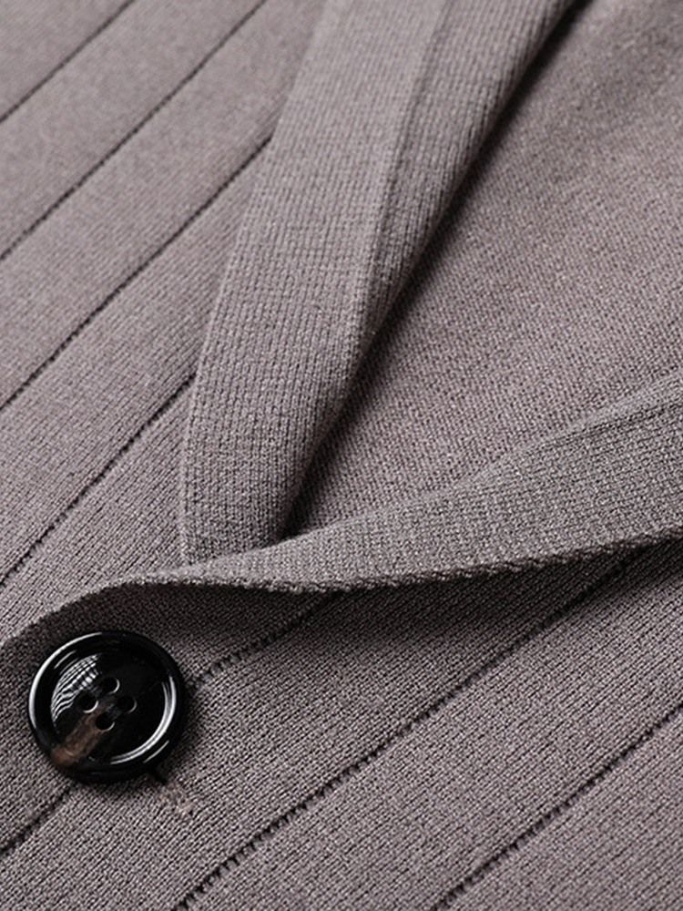 Standard Lapel Plain Casual Enkelknäppt Tröja
