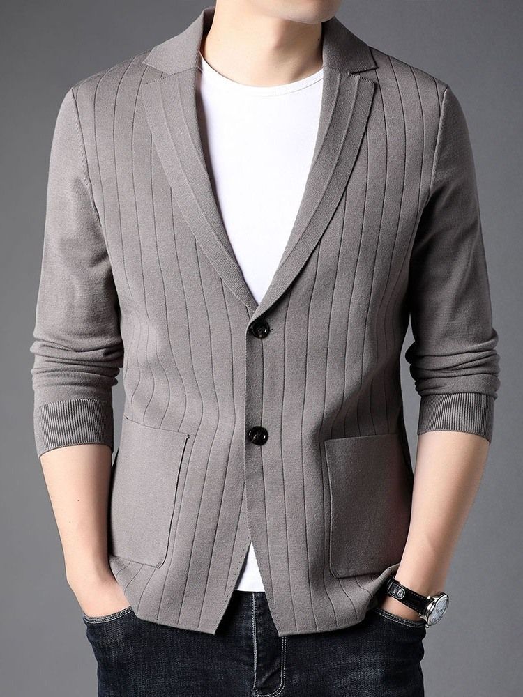 Standard Lapel Plain Casual Enkelknäppt Tröja