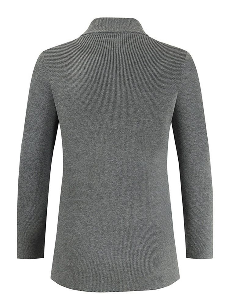 Standard Lapel Plain Casual Hösttröja