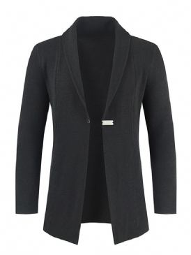 Standard Lapel Plain Casual Hösttröja