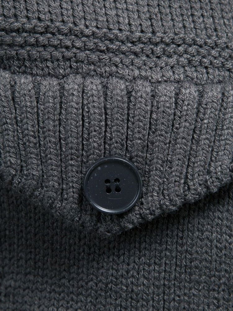 Standard Lapel Plain Casual Slim Sweater