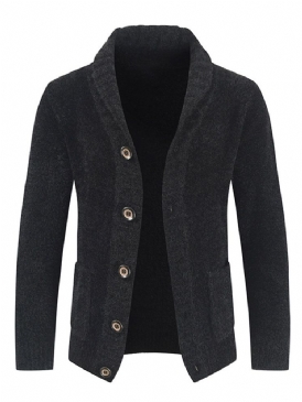 Standard Lapel Pocket Casual Enkelknäppt Tröja