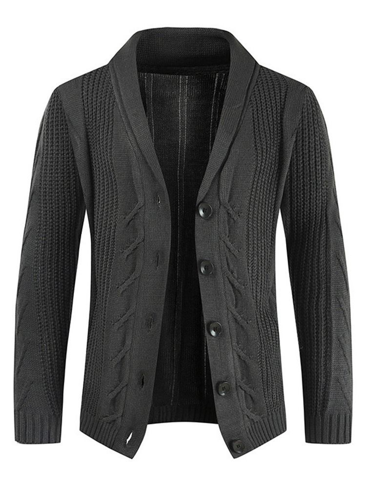Standard Lapel Vanlig Casual Lös Tröja