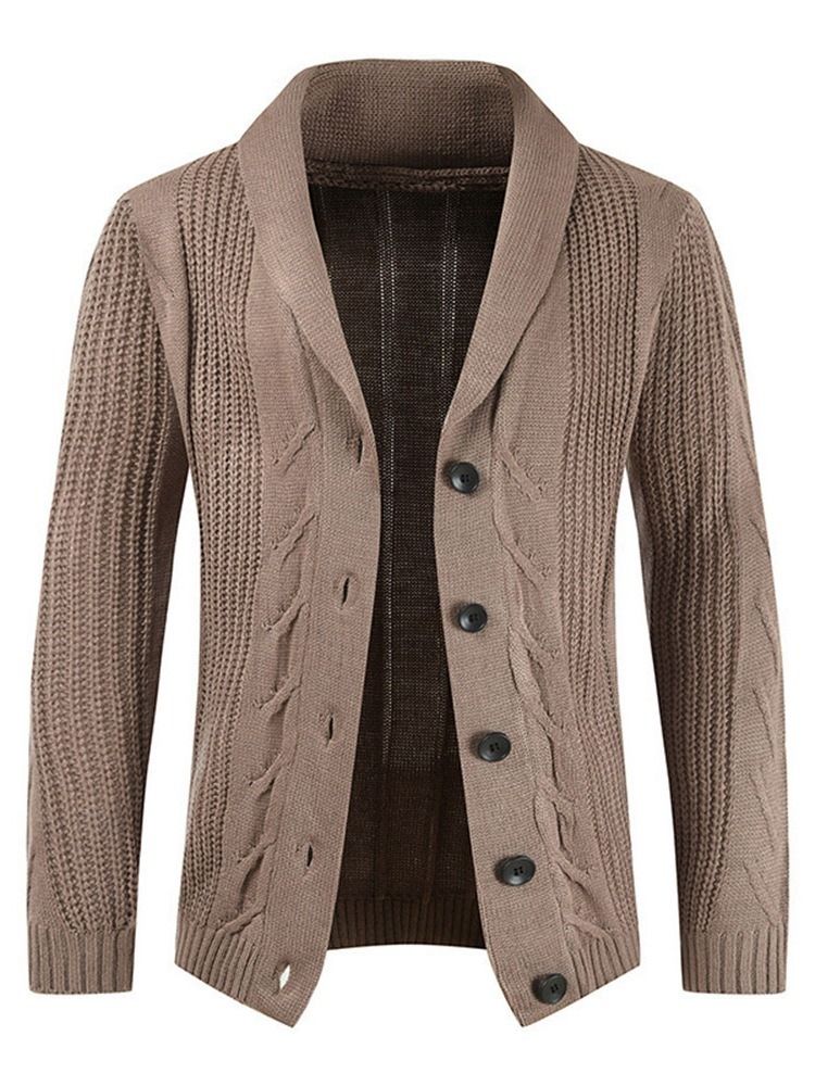 Standard Lapel Vanlig Casual Lös Tröja