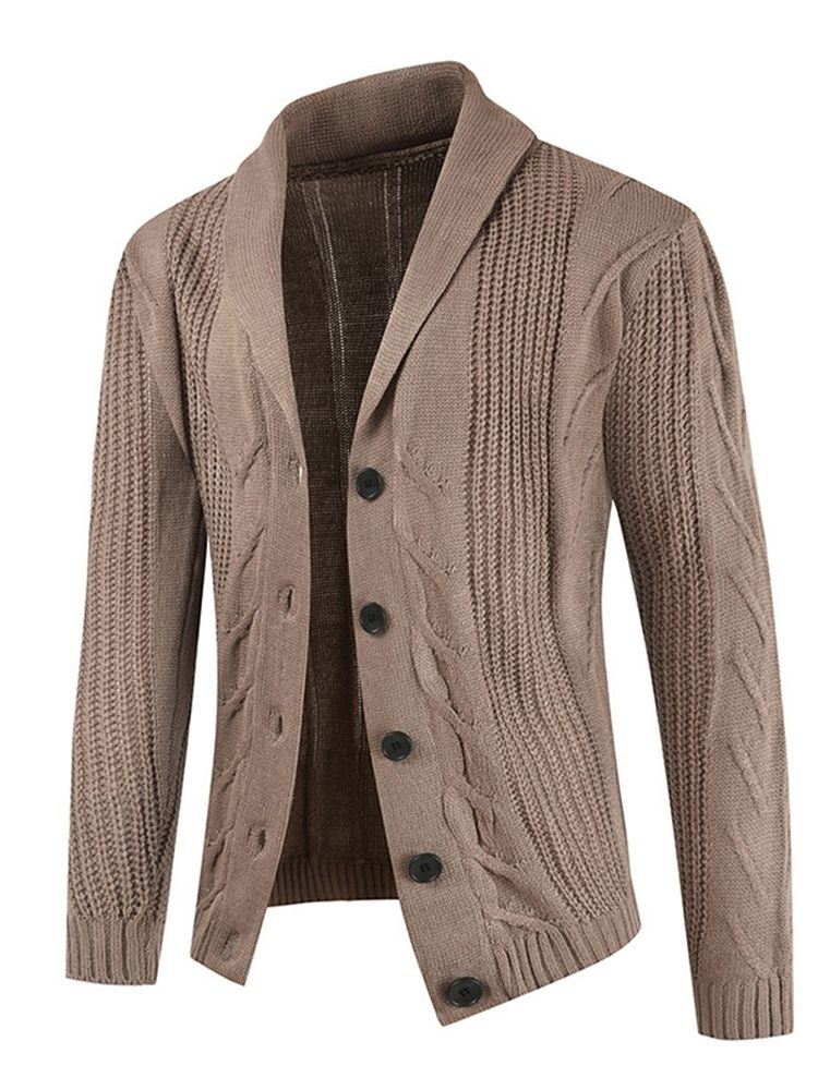 Standard Lapel Vanlig Casual Lös Tröja