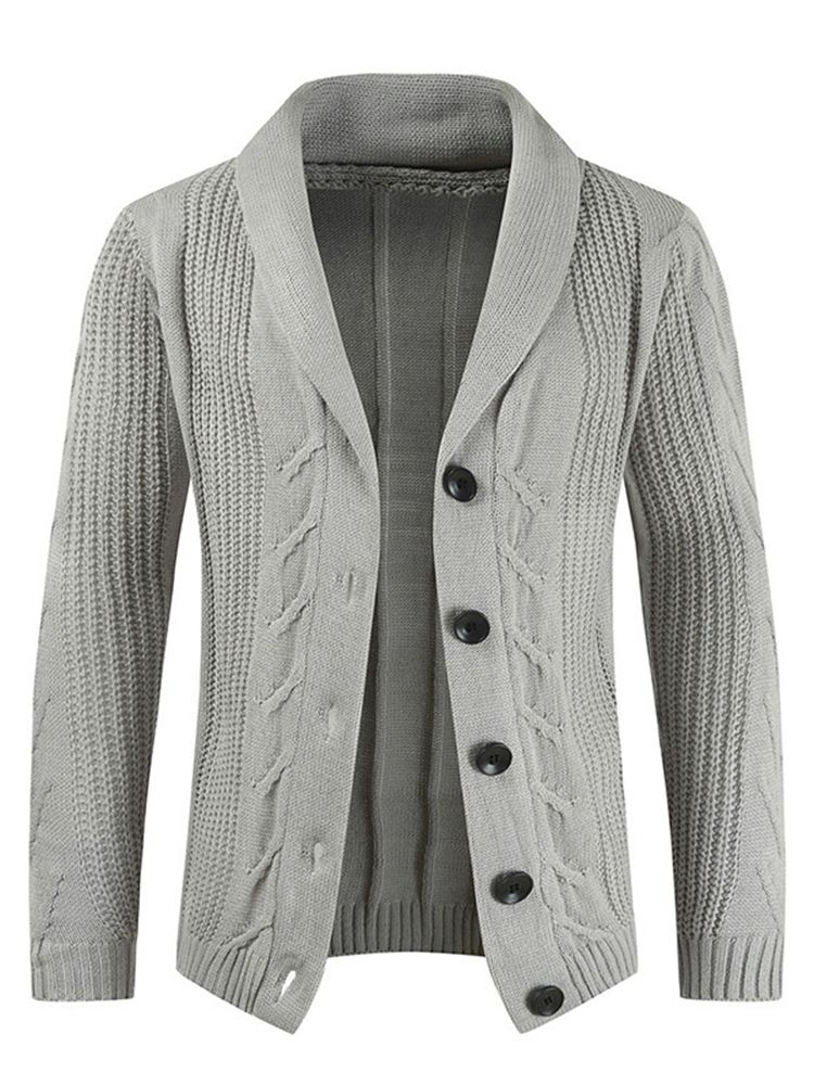 Standard Lapel Vanlig Casual Lös Tröja